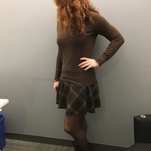 Brown plaid skirt